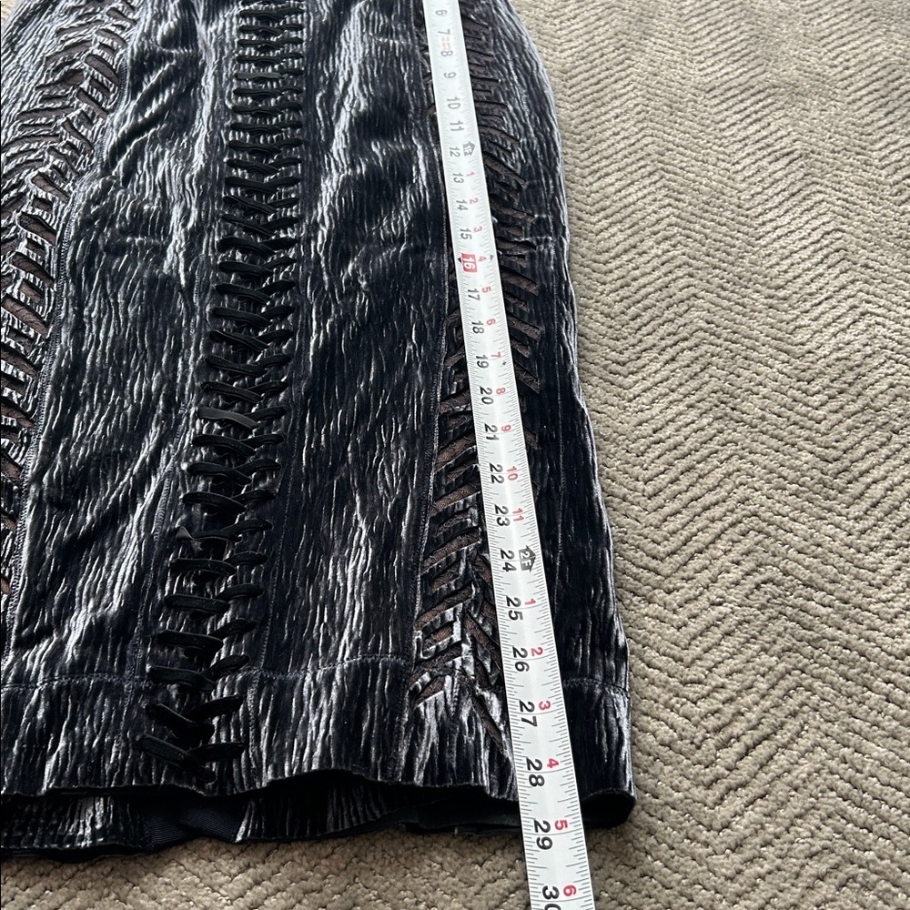 Byron Lars Women’s Beauty Mark crushed velvet pencil skirt Size 4 - Picture 10 of 11